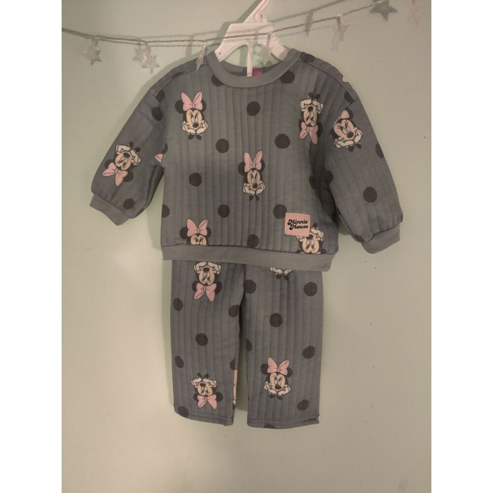 Disney Minnie Mouse 2T Toddler Quilted Outfit Set
